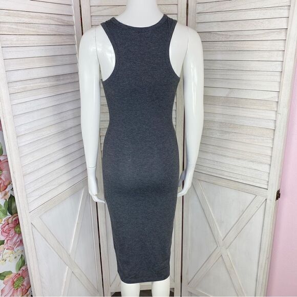Express Y2K Beaded Neck Racer Back T-shirt Midi Dress Gray Black Small - Picture 4 of 10